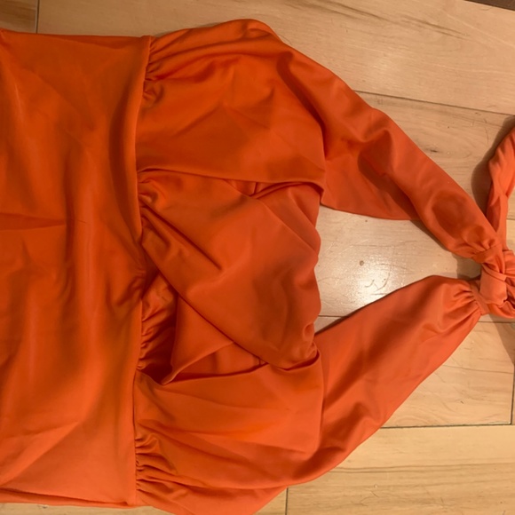 Tangerine colored one piece swim suit - Picture 2 of 4